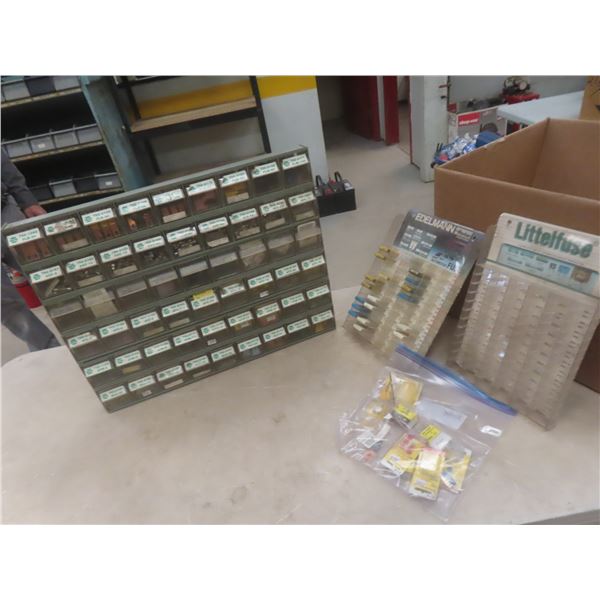 Edelmann and Littelfuse Product Display, Auto Fuses, w/ Cabinet