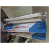Image 1 : New, 2 Fluorescent Light Fixtures, 48", and 2 Pkgs Replacement Bulbs