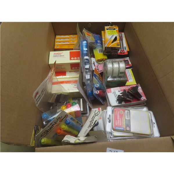 Office Supplies – New Scotch Tape, Highlighters, Sticky Notes, Labels, Pens, Thumb Tacks