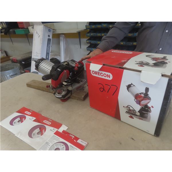 Oregon Power Chainsaw Chain Sharpener, Model 620-120, w/ Extra Blades