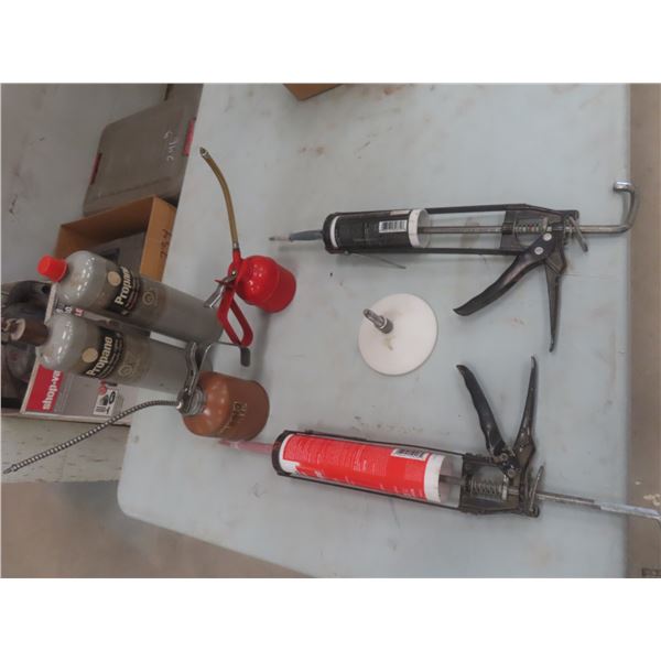 Propane Torch, Bottles, Oil Cans, Caulking Guns, Wheel Bearing Packer