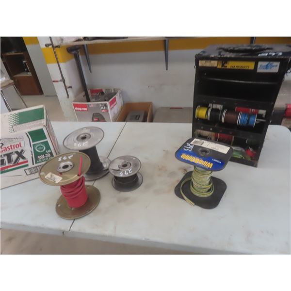 Electrical Terminal Wire Caddy w/ Assorted Wire and 4 Part Rolls