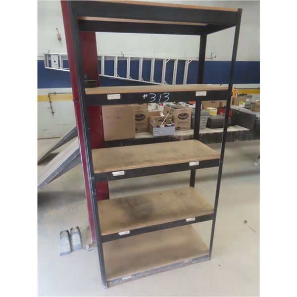 5-Tier Metal Shelf Unit w/ Wood Shelves, 72x36x16