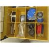 Image 12 : Metal 4-Drawer Cabinet w/ Drain Plugs, Washers, Solder Wire, Tire Repair Supplies, Stems, Valves