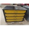 Image 1 : Metal 4-Drawer Cabinet w/ Drain Plugs, Washers, Solder Wire, Tire Repair Supplies, Stems, Valves
