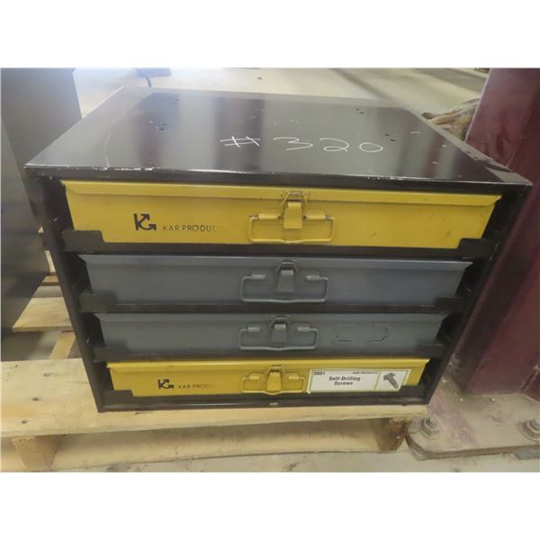 4-Drawer Metal Cabinet w/ Electrical Crimp Connectors, Screws, Fuse Link, Self-Tapping Screws