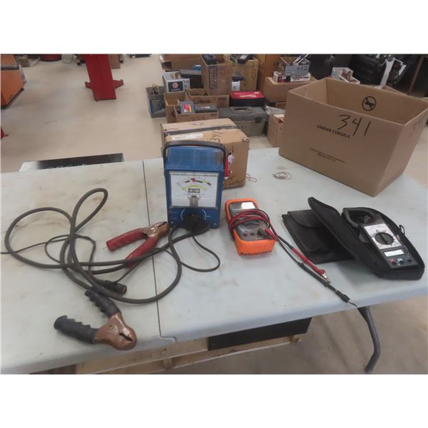 Battery Tester, Blue-Point Multimeter, and Amp Clamp Tester