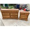 Image 1 : BASSETT DRESSER WITH MIRROR (SEE PICTURES) WITH MATCHING NIGHTSTAND