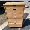 Image 1 : PINE 6-DRAWER ROLLING CART