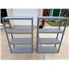 Image 1 : PLASTIC SHELVING UNIT - FOUR TIERS; LOT OF 2