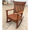 Image 1 : ANTIQUE MISSION OAK ARTS & CRAFTS ROCKING CHAIR WITH A SOLID WOOD SEAT