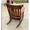 Image 4 : ANTIQUE MISSION OAK ARTS & CRAFTS ROCKING CHAIR WITH A SOLID WOOD SEAT
