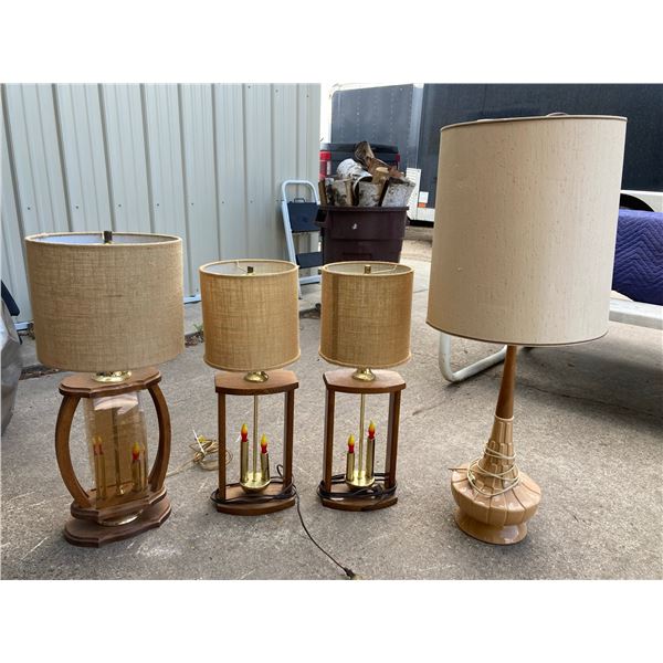 VINTAGE MID-CENTURY TABLE LAMP; LOT OF 4