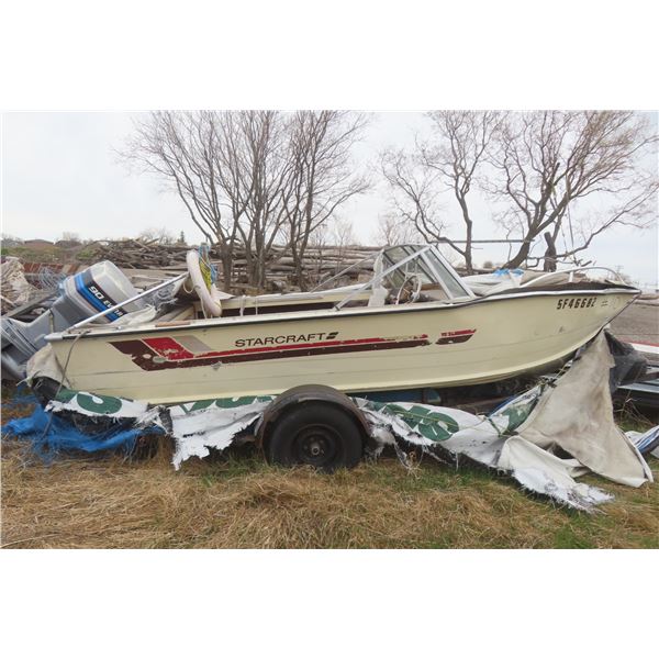 Starcraft 16 FT Aluminum Boat, Open Hull, 90 HP Evinrude, Marine Fuel Tanks and Trailer