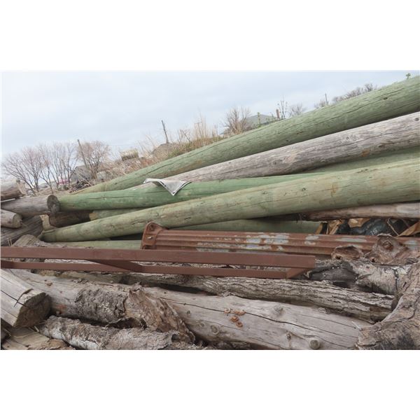 Steel 35 FT Ladder, Steel Lamp Post 24 FT, 2 I-Beams 20 FT 10x8"