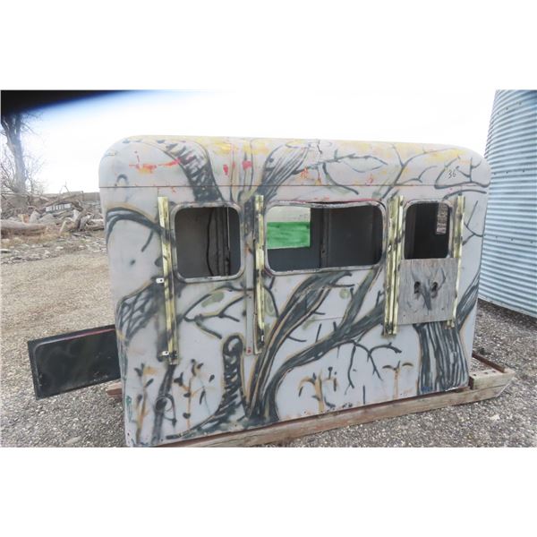 Semi Sleeper Converted to Hunting Blind, Mounted on Sleigh Runners
