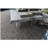 Image 3 : Live Edge Outdoor Table w/ 3 Benches, 152 x 110 x 30"