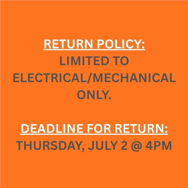 RETURN POLICY