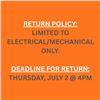 Image 1 : RETURN POLICY