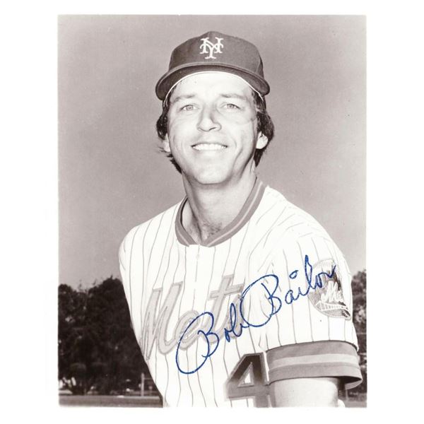 Bob Bailor signed MLB photo