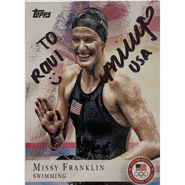 Olympian Missy Franklin signed sports card