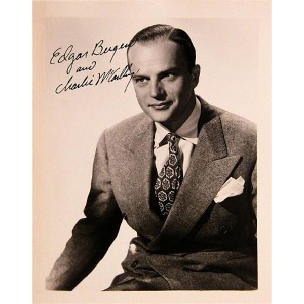 Ventriloquist Edgar Bergen signed portrait photo