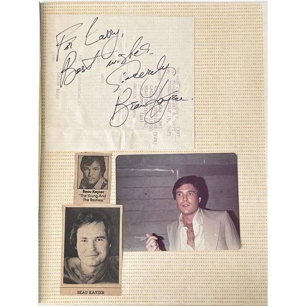 The Young and the Restless Beau Kazer original signature and photos