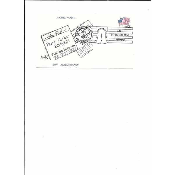 Washington, D.C. - First Day Cover - FDR Declares War 50th Anniversary - 1991