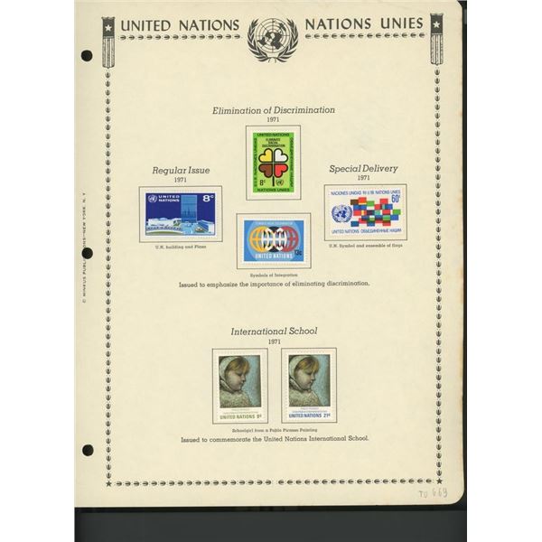 United Nations New York Stamps 1971