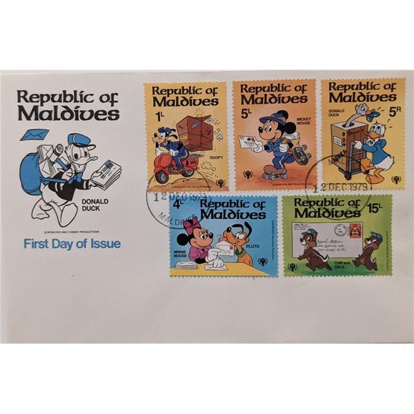 Maldives 1979 Disney Characters First Day Cover