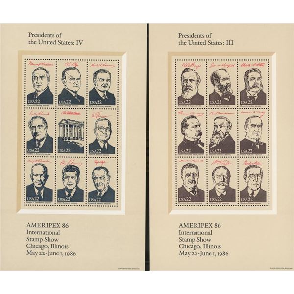1986 Ameripex '86 Presidents of the United States, sheet set