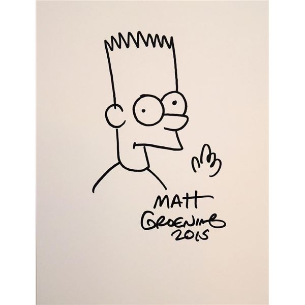 Bart Simpson drawn and signed sketch