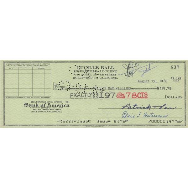 Lucille Ball Business check