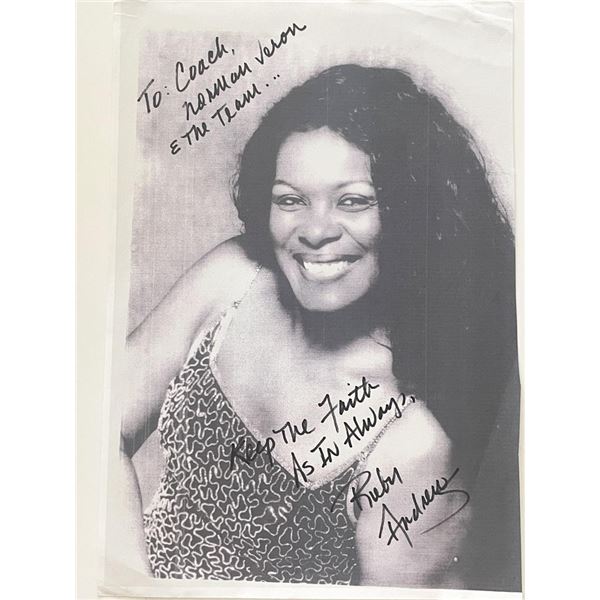 Soul Singer Ruby Andrews signed photo