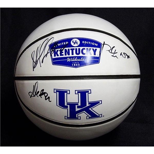 Kentucky Wildcats Skal Labissiere Alex Poythress Signed Basketball JSA Authentic
