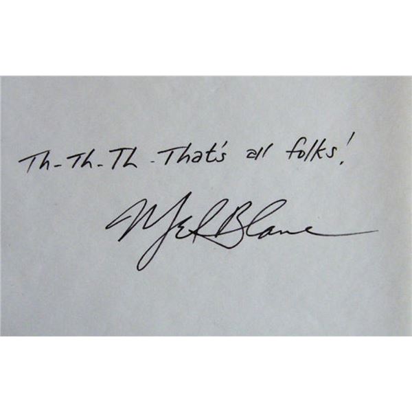 Bugs Bunny Mel Blanc signature slip