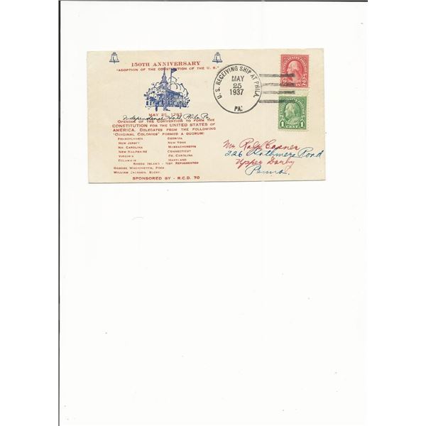 U.S. Receiving Ship at Phila., PA - First Day Cover - 150th Anniversary U.S. Constitution Adoption -