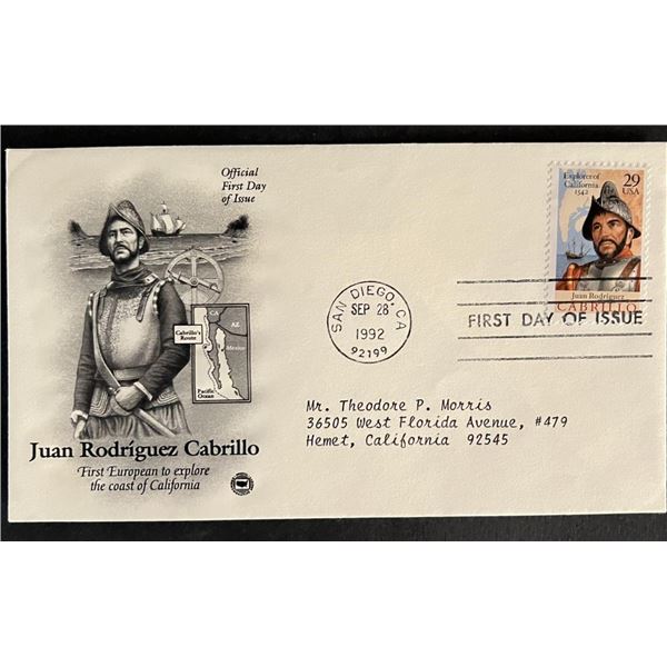 Juan Rodriquez Cabrillo First Day Cover