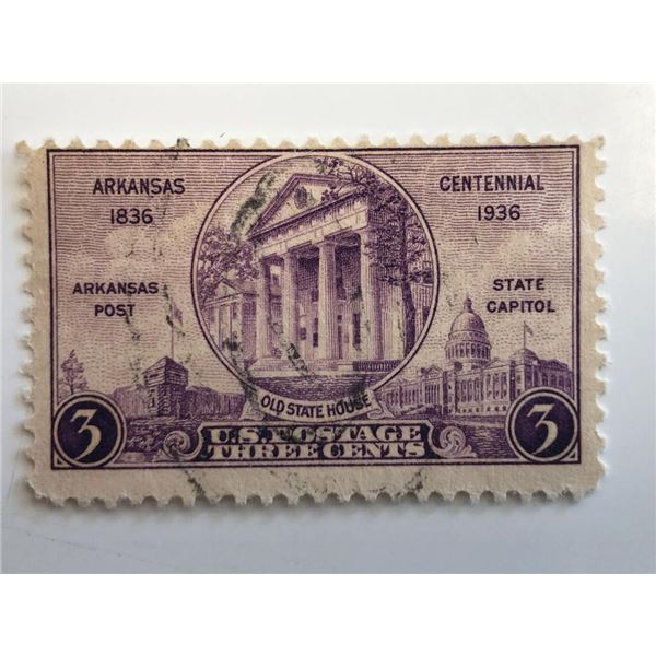 1936 3c Arkansas Centennial Stamp
