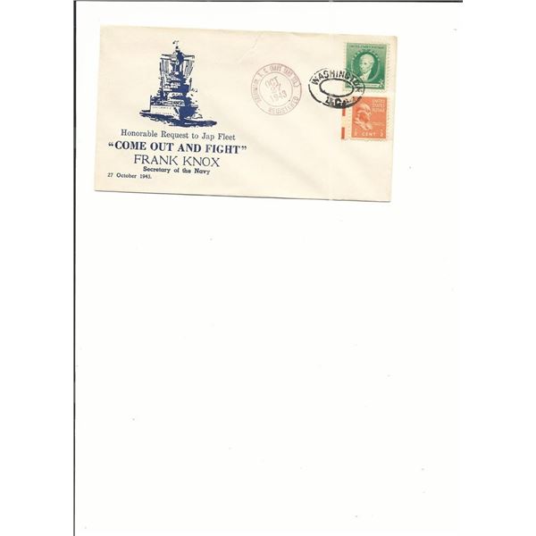 Washington, D.C. - Frank Knox U.S. Navy Secretary - First Day Cover - 1943
