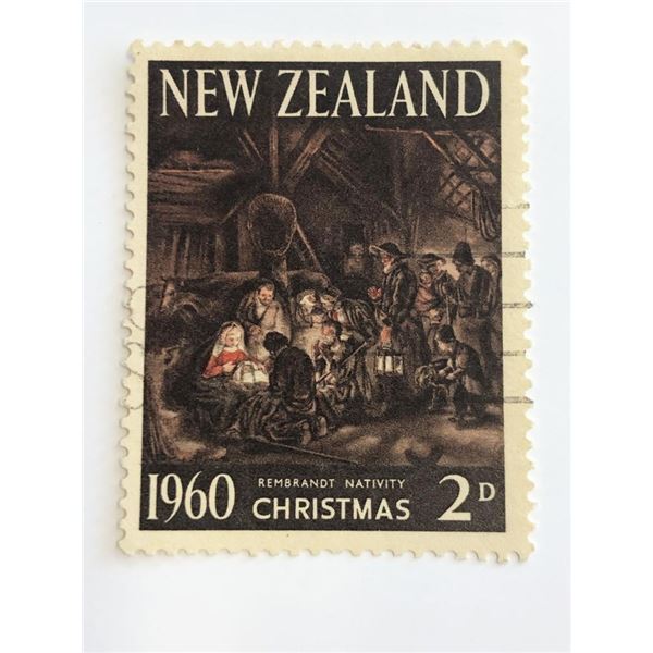 1960 New Zealand Rembrandt Christmas Stamp