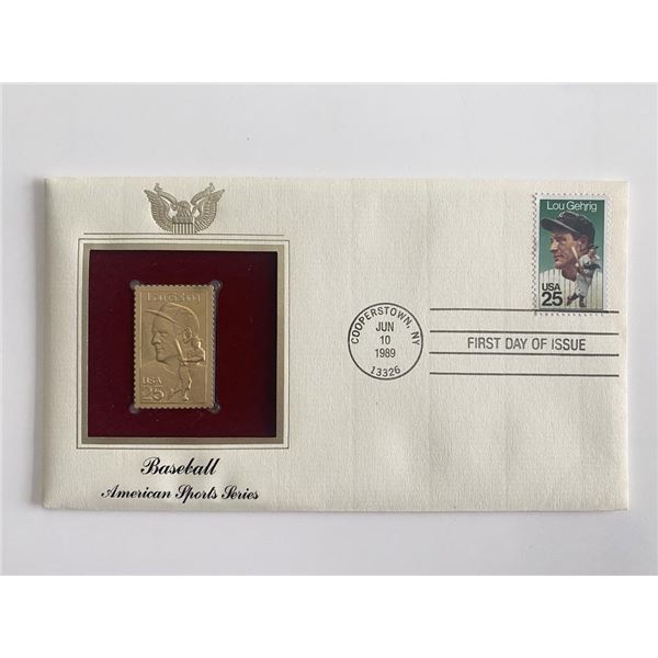 Baseball American Sports Series Gold Stamp Replica First Day Cover