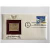Image 1 : Space Achievement Shuttle Launching a Satellite Gold Stamp Replica First Day Cover