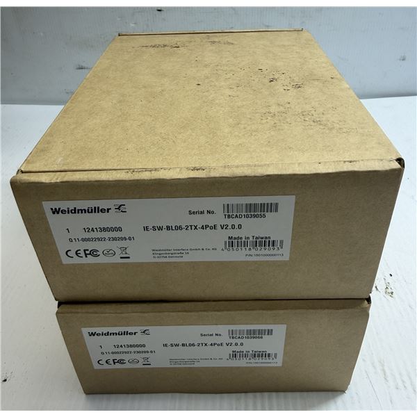 (2) Weidmuller #IE-SW-BL06-2TX-4PoE V.2.0.0 / #1241380000 Isolated Power Supply