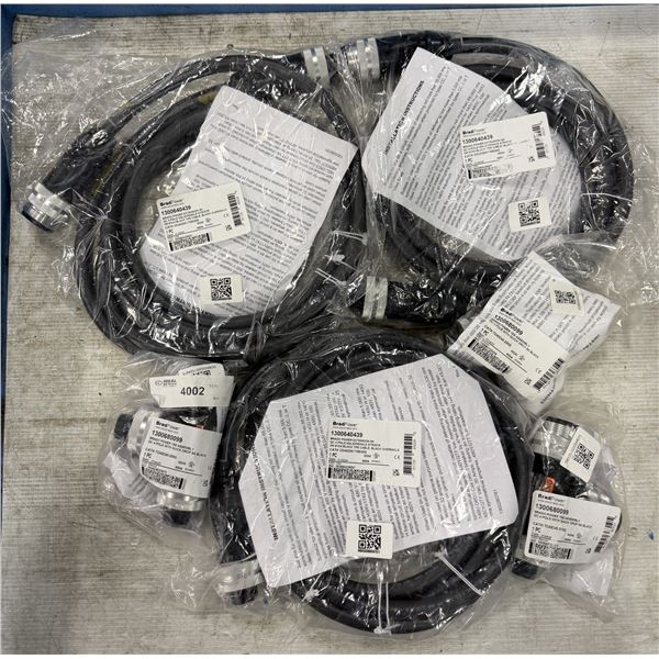 (3) Brad Power #1300640439/CC4030K17M030G Cables w/#1300680099/TC40C40-200G Tee Assemblies