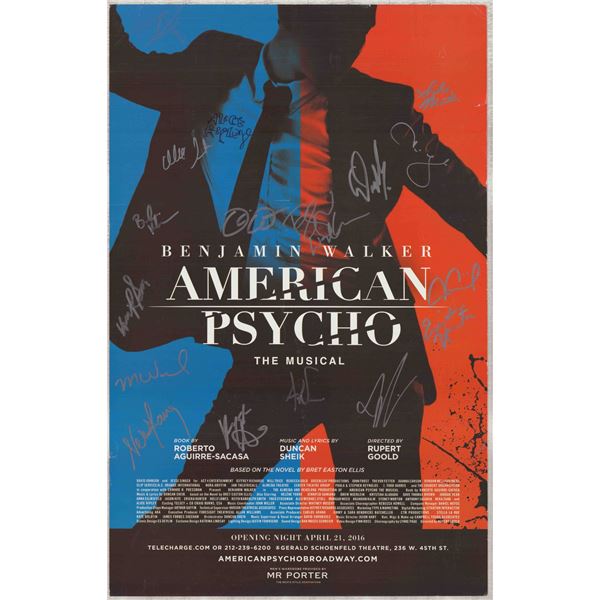 Benjamin Walker American Psycho The Musical Signed Opening Night Broadway Production Poster, April 2