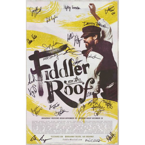 Fiddler on the Roof, Original Broadway Theatre Poster, Signed by Danny Burstein and Cast