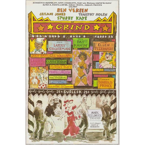 Grind: A New Musical 1985, Original Hand-Painted Poster