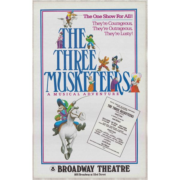 The Three Musketeers: A Musical Adventure, Original Broadway Theatre Poster