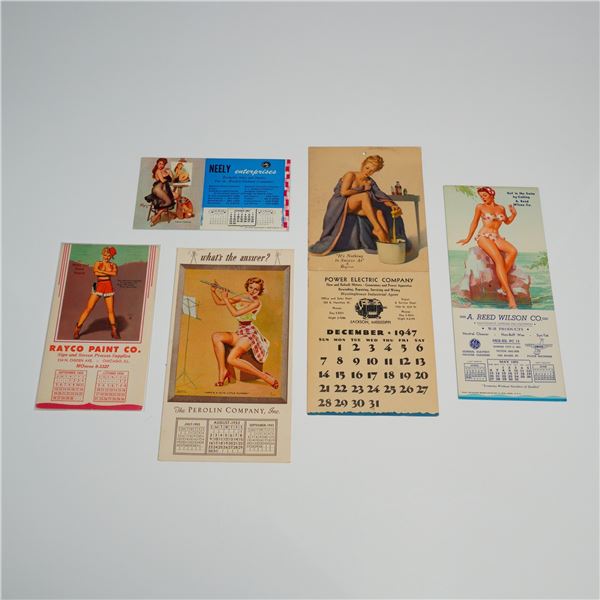 5pc Collection of Vintage Mid-Century Pin-Up Advertising Calendars and Ephemera